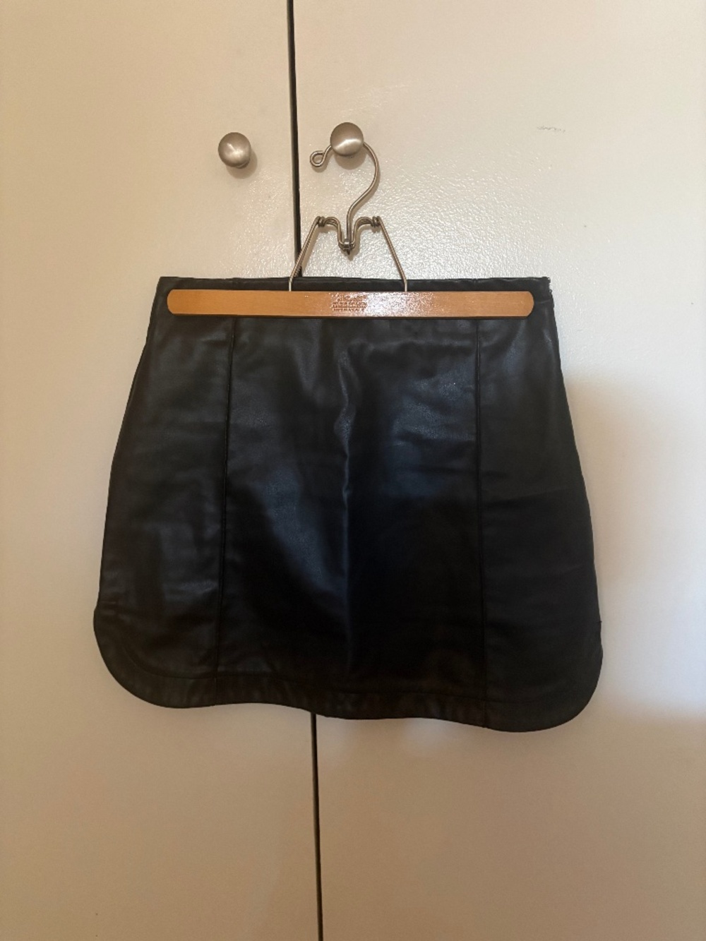 Zara black faux leather mini skirt